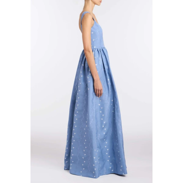 Markarian Tatiana Wedgwood Floral Taffeta Gown - Dresses - New York Luxury Occasion Wear at Luxury Shoes 