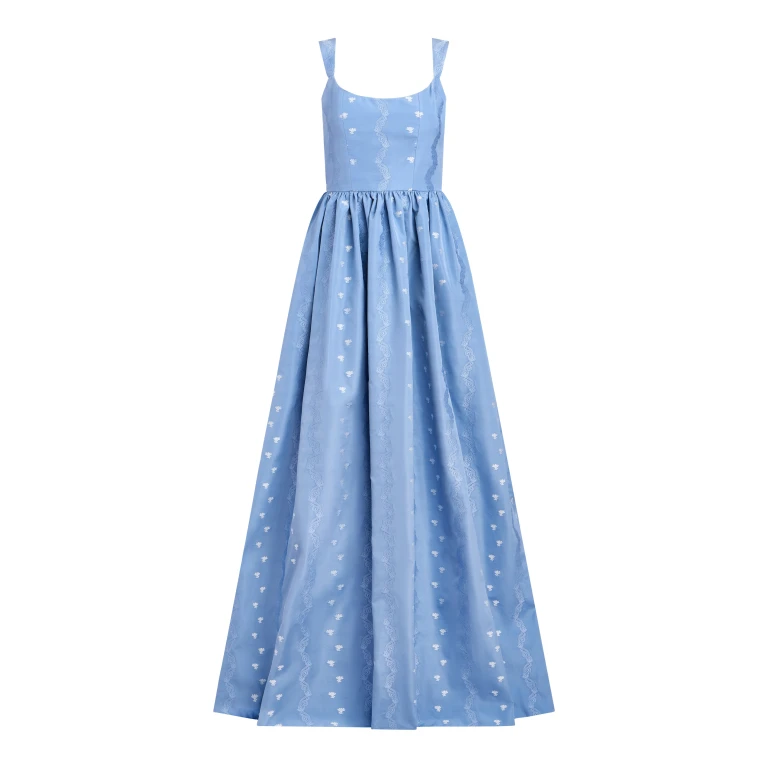 Markarian Tatiana Wedgwood Floral Taffeta Gown - Dresses - New York Luxury Occasion Wear at Luxury Shoes 