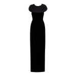Markarian Vesper Black Velvet Gown With Shawl And Train - Dresses - New York Luxury Occasion Wear at Luxury Shoes 