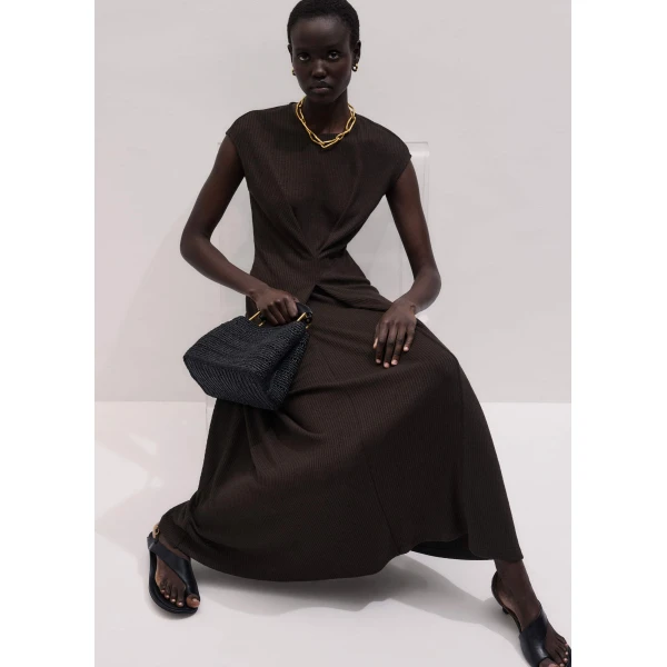 Bouclé Rib Jersey – luxury British Brown in Me and Em exclusively at Luxury Shoes 