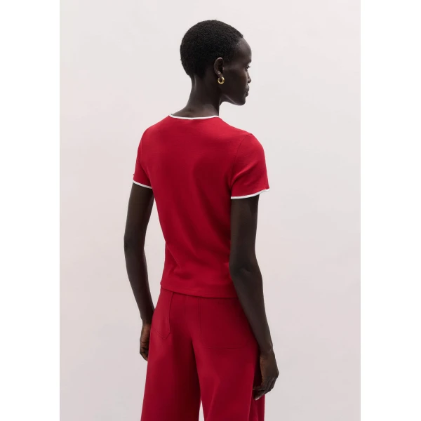 Me + Em Contrast Trim Slim Tee