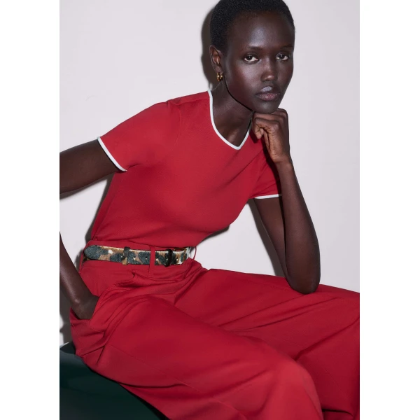 Cotton Jersey – luxury British Red in Me and Em exclusively at Luxury Shoes 