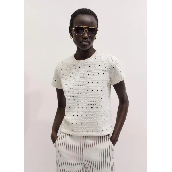 Pointelle Cotton – luxury British White in Me and Em exclusively at Luxury Shoes 