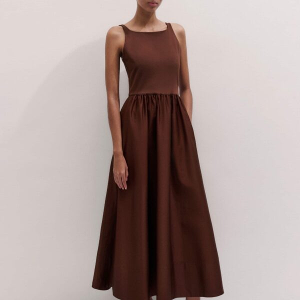 Me and Em Fit + Flare Maxi Dress
Jersey + Poplin Dress, view 4