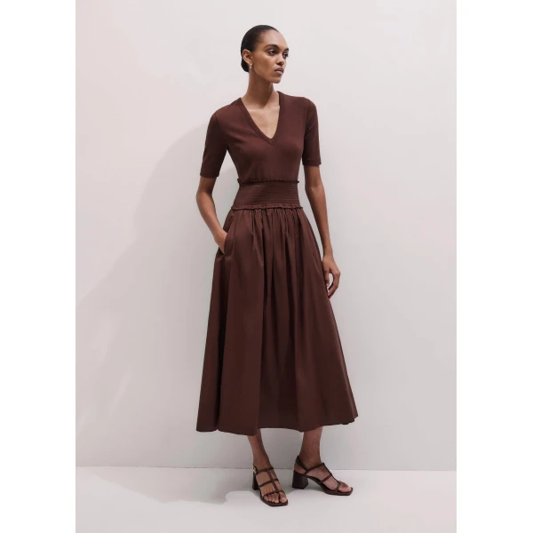 Mixed-Media Jersey – luxury British Brown in Me and Em exclusively at Luxury Shoes 