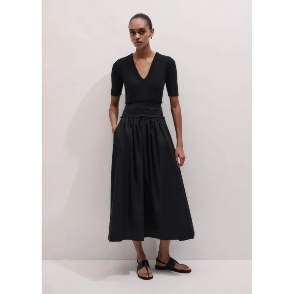 Mixed-Media Jersey – luxury British Black in Me and Em exclusively at Luxury Shoes 