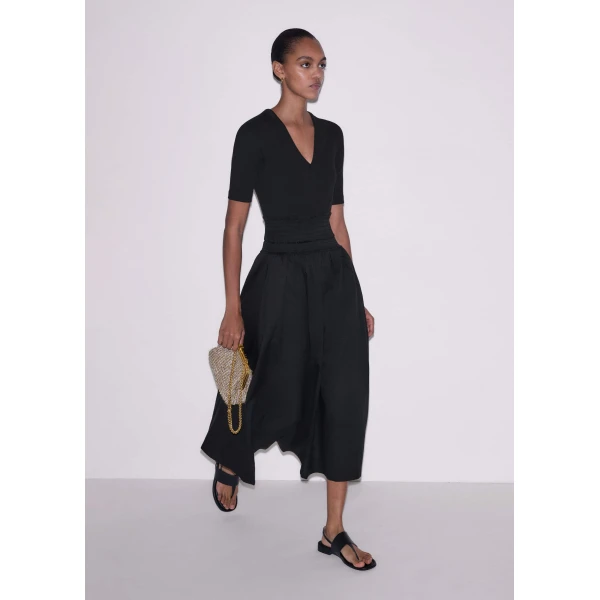 Mixed-Media Jersey – luxury British Black in Me and Em exclusively at Luxury Shoes 