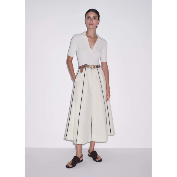 Knit + Poplin – luxury British White in Me and Em exclusively at Luxury Shoes 