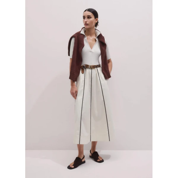 Knit + Poplin – luxury British White in Me and Em exclusively at Luxury Shoes 
