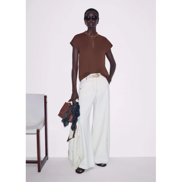 Cotton Slub Jersey – luxury British Brown in Me and Em exclusively at Luxury Shoes 
