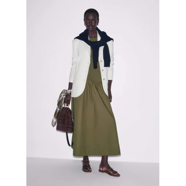 Cotton Rib Jersey – luxury British Green in Me and Em exclusively at Luxury Shoes 
