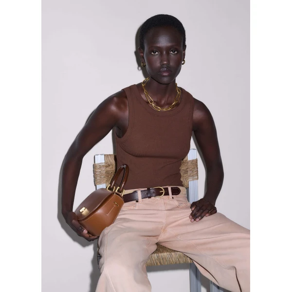 Cotton Rib Jersey – luxury British Brown in Me and Em exclusively at Luxury Shoes 