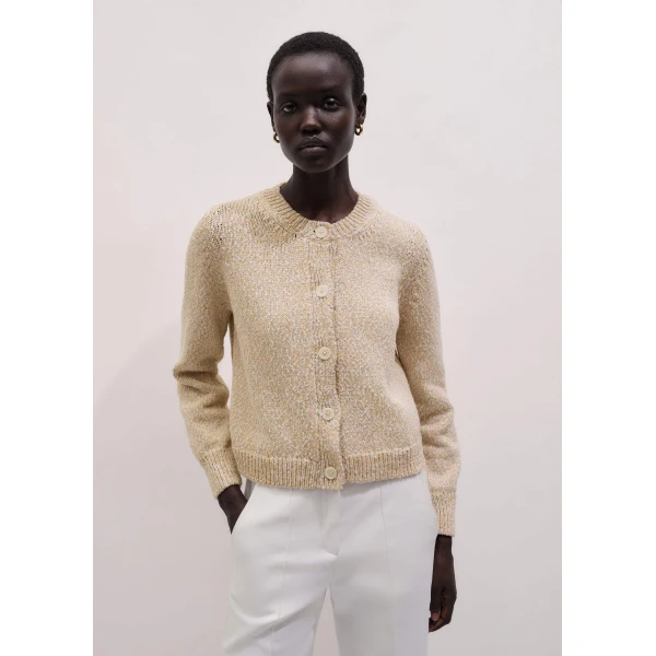 Cotton Mouliné Knit – luxury British Yellow in Me and Em exclusively at Luxury Shoes 