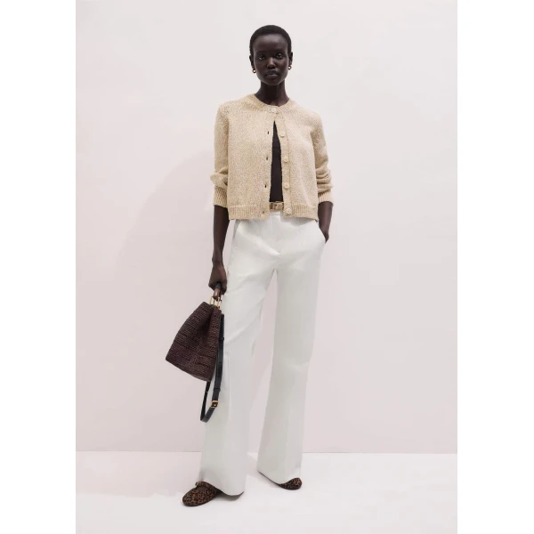 Cotton Mouliné Knit – luxury British Yellow in Me and Em exclusively at Luxury Shoes 