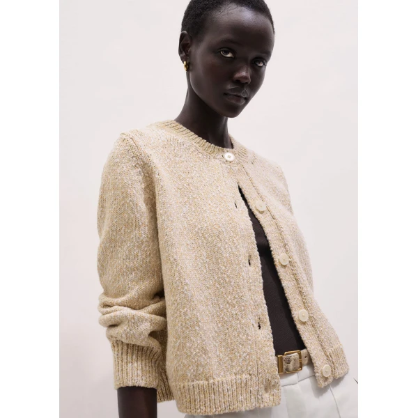 Cotton Mouliné Knit – luxury British Yellow in Me and Em exclusively at Luxury Shoes 