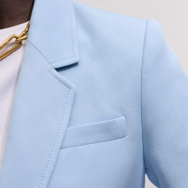 Me and Em Sharp Shoulder Blazer
Italian Linen Blend Jacket, view 4