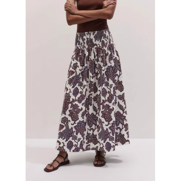 Me + Em Shirred Waist Maxi Skirt