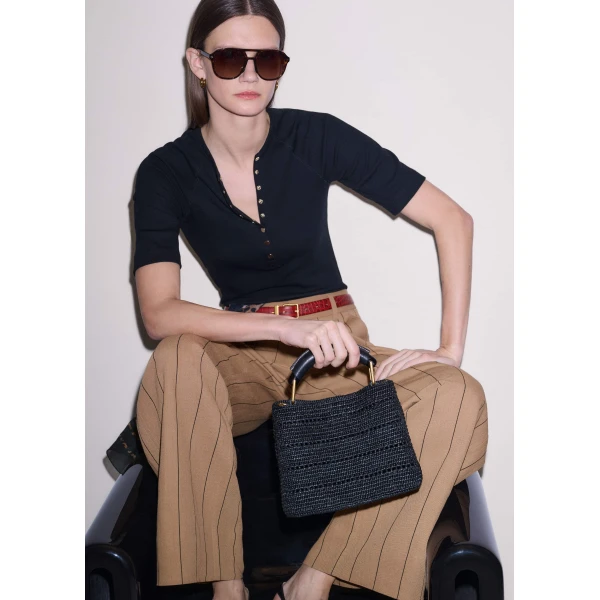 Rib Jersey – luxury British Black in Me and Em exclusively at Luxury Shoes 