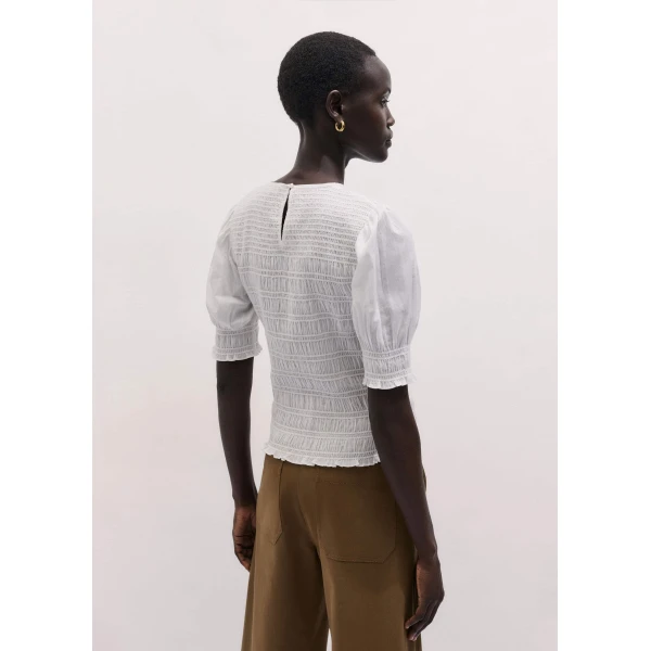 Cotton Poplin – luxury British White in Me and Em exclusively at Luxury Shoes 