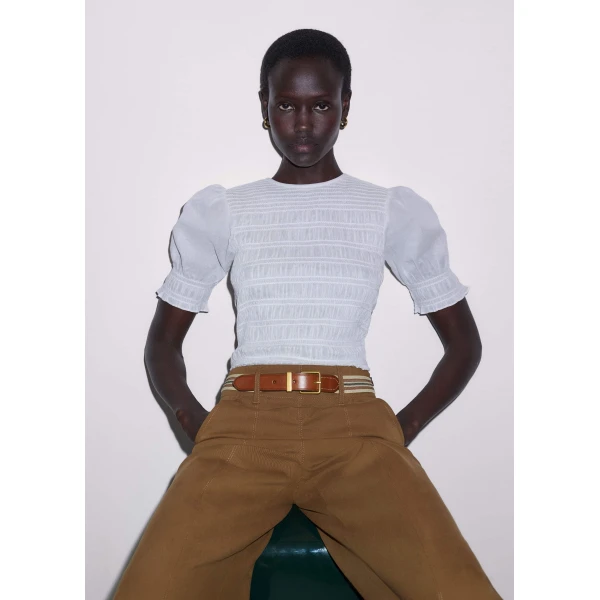 Cotton Poplin – luxury British White in Me and Em exclusively at Luxury Shoes 