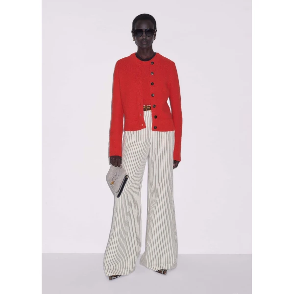 Cotton Linen Bouclé – luxury British Red in Me and Em exclusively at Luxury Shoes 