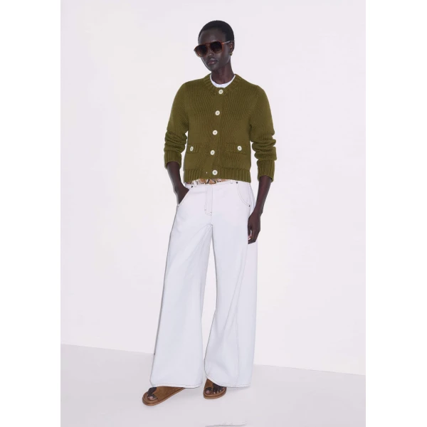 Chunky Cotton Knit – luxury British Green in Me and Em exclusively at Luxury Shoes 