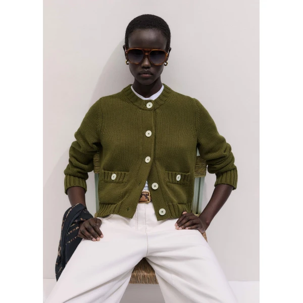 Chunky Cotton Knit – luxury British Green in Me and Em exclusively at Luxury Shoes 