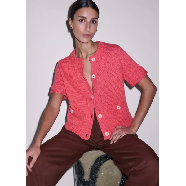 Chunky Cotton Knit – luxury British Pink in Me and Em exclusively at Luxury Shoes 