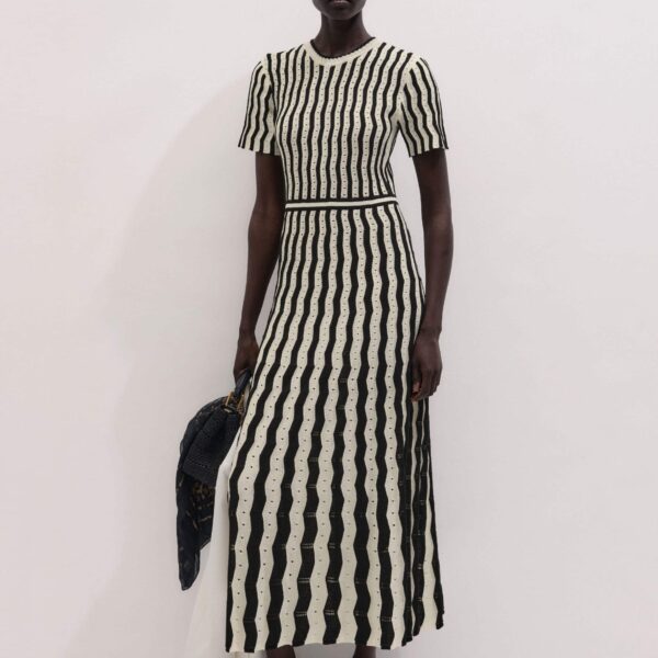 Me and Em Stripe Knit Maxi Dress
Pointelle Cotton, view 3