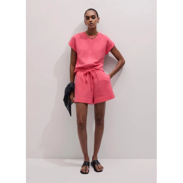 Cotton Cheesecloth – luxury British Pink in Me and Em exclusively at Luxury Shoes 