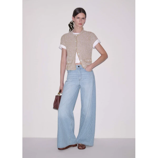 Tweed Cotton Knit – luxury British Beige in Me and Em exclusively at Luxury Shoes 