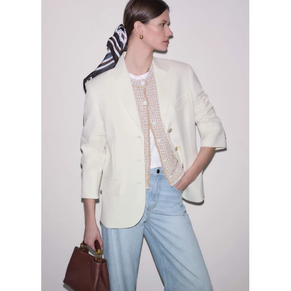 Tweed Cotton Knit – luxury British Beige in Me and Em exclusively at Luxury Shoes 