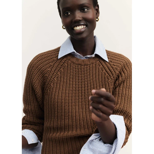 Chunky Cotton Knit – luxury British Brown in Me and Em exclusively at Luxury Shoes 