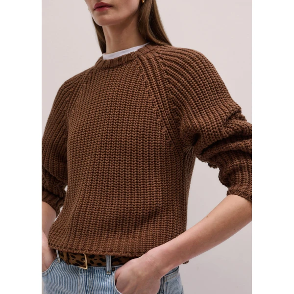 Chunky Cotton Knit – luxury British Brown in Me and Em exclusively at Luxury Shoes 