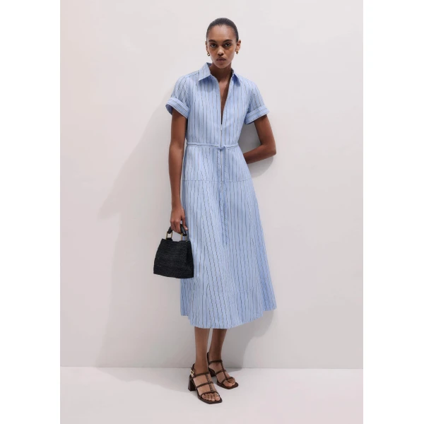 Textured Stripe – luxury British Blue in Me and Em exclusively at Luxury Shoes 