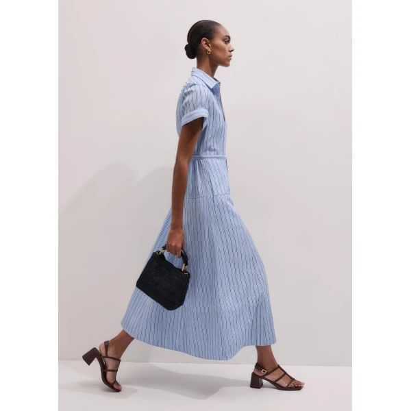 Textured Stripe – luxury British Blue in Me and Em exclusively at Luxury Shoes 