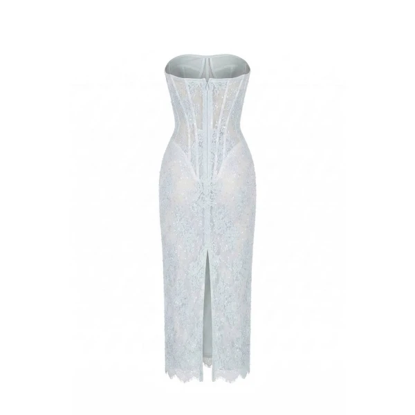 Milla Beaded Lace Corset Dress - Dresses - Ukrainian Luxury Evening Gown at Luxury Shoes 