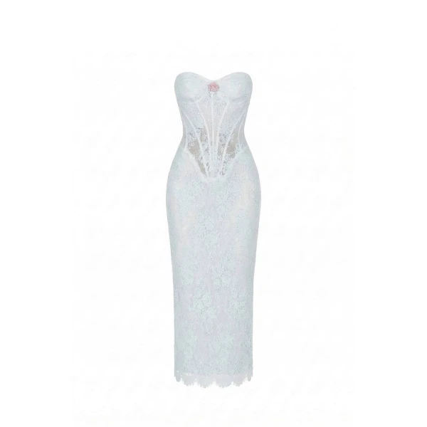 Milla Beaded Lace Corset Dress - Dresses - Ukrainian Luxury Evening Gown at Luxury Shoes 