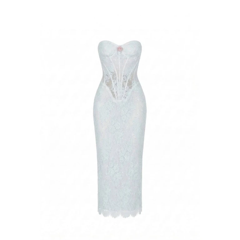 Milla Beaded Lace Corset Dress - Dresses - Ukrainian Luxury Evening Gown at Luxury Shoes 