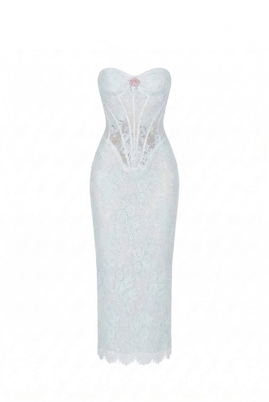 Milla Beaded Lace Corset Dress