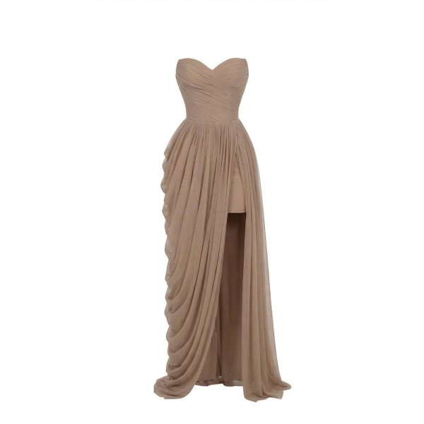 Milla Dress with Corset Bodice and Draping - Dresses - Ukrainian Luxury Evening Gown at Luxury Shoes 