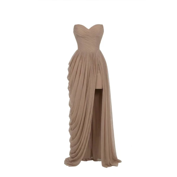 Milla Dress with Corset Bodice and Draping - Dresses - Ukrainian Luxury Evening Gown at Luxury Shoes 