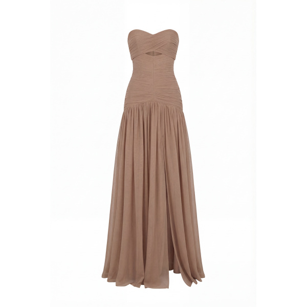 Milla Maxi Dress in Italian Mesh with Corset Bodice - Dresses - Ukrainian Luxury Evening Gown at Luxury Shoes 