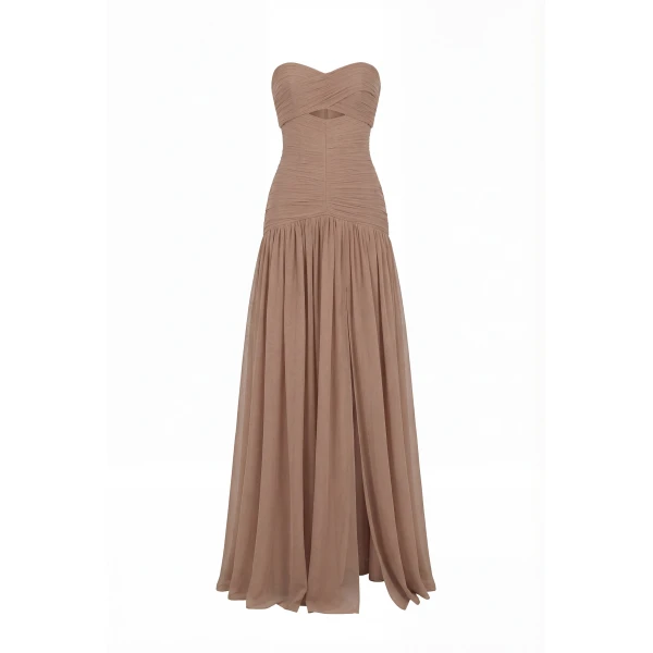 Milla Maxi Dress in Italian Mesh with Corset Bodice - Dresses - Ukrainian Luxury Evening Gown at Luxury Shoes 