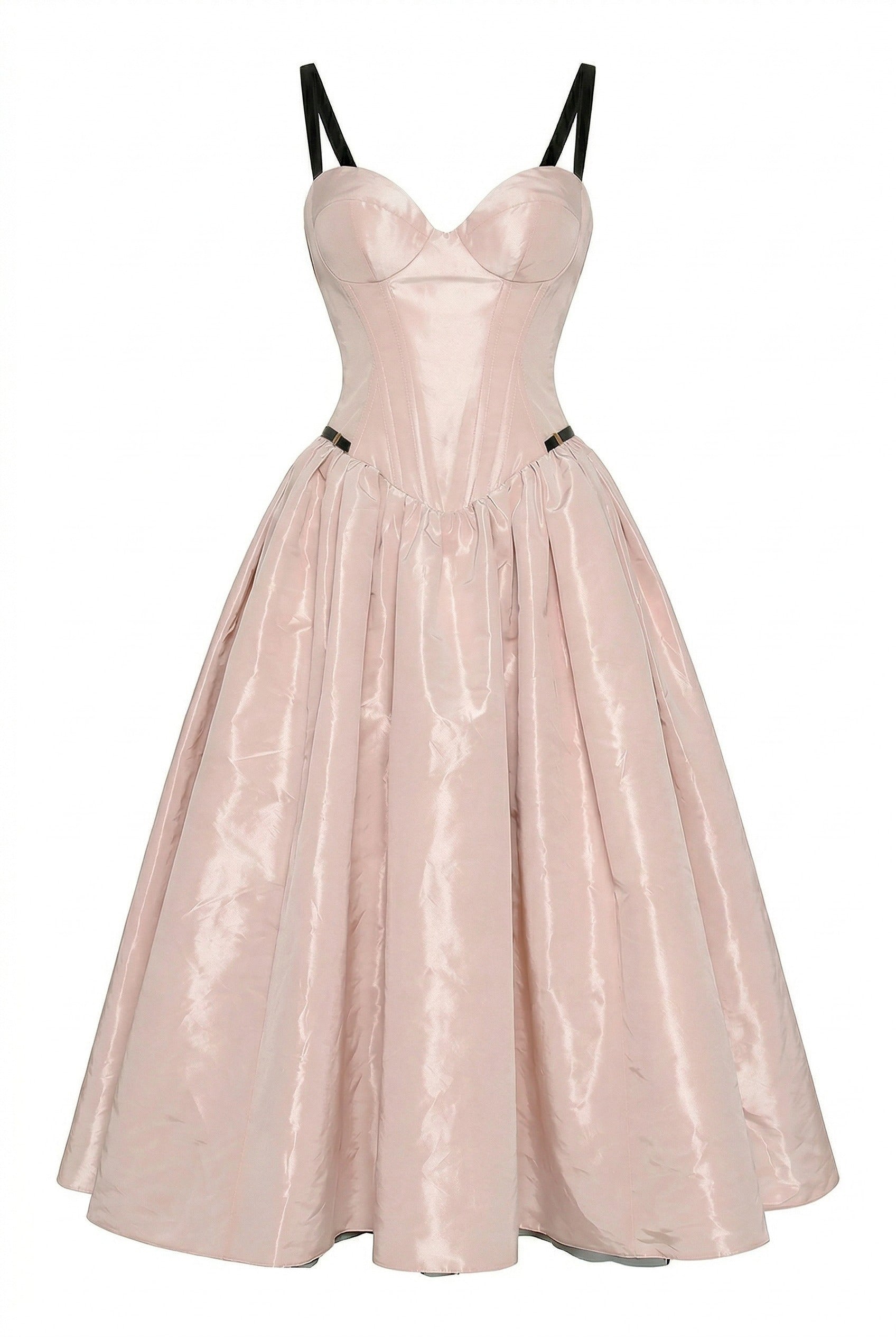 Milla Misty Rose Corset Midi Dress with Contrast Details