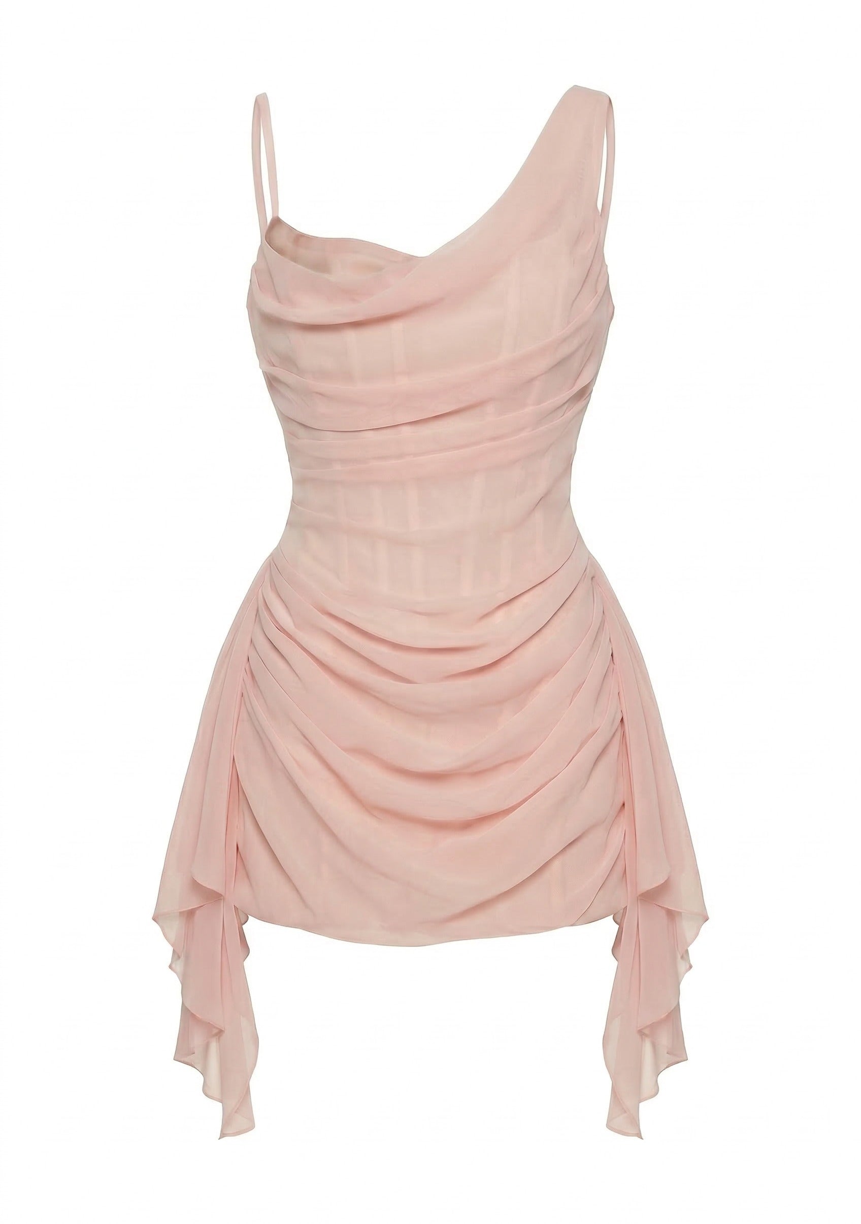 Milla Misty Rose Fitted Mini Dress With Draping