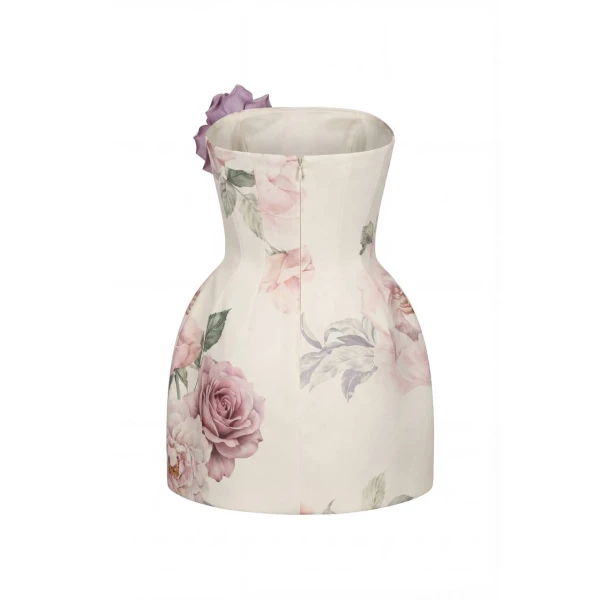 Milla Satin Mini Dress with Artist Print - Dresses - Ukrainian Luxury Evening Gown at Luxury Shoes 