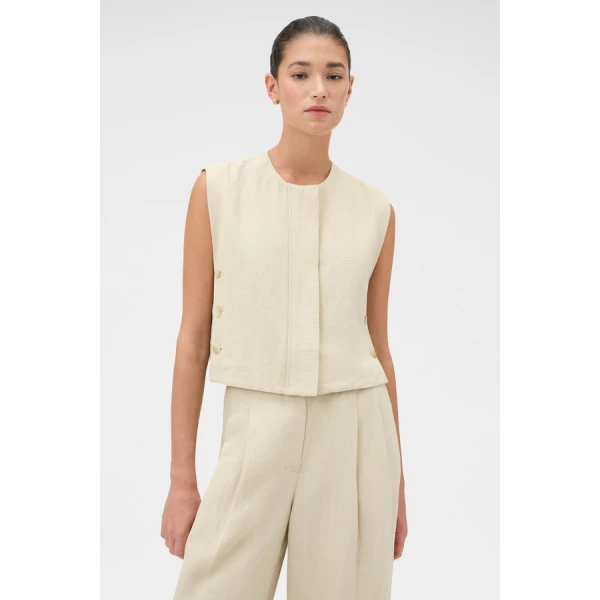 Oroton Button Detail Vest - Oroton Tops - Australian Heritage Luxury - Shop at Luxury Shoes 