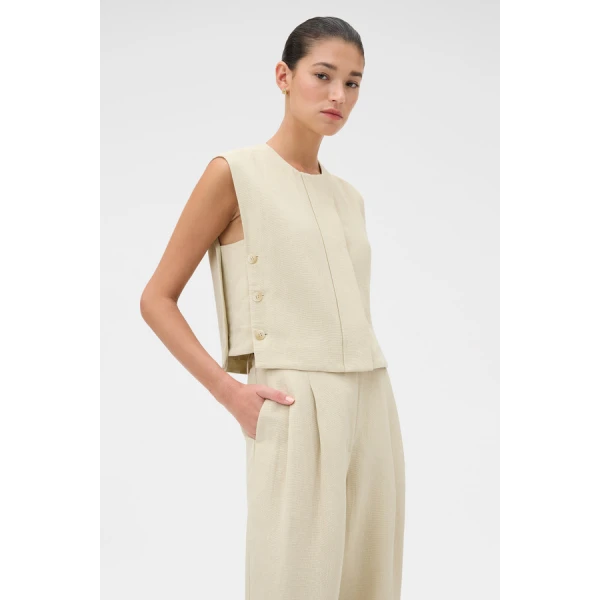 Oroton Button Detail Vest - Oroton Tops - Australian Heritage Luxury - Shop at Luxury Shoes 