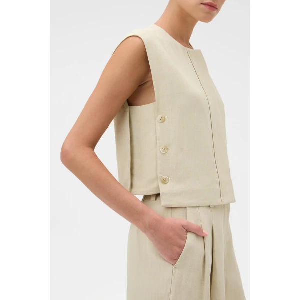 Oroton Button Detail Vest - Oroton Tops - Australian Heritage Luxury - Shop at Luxury Shoes 